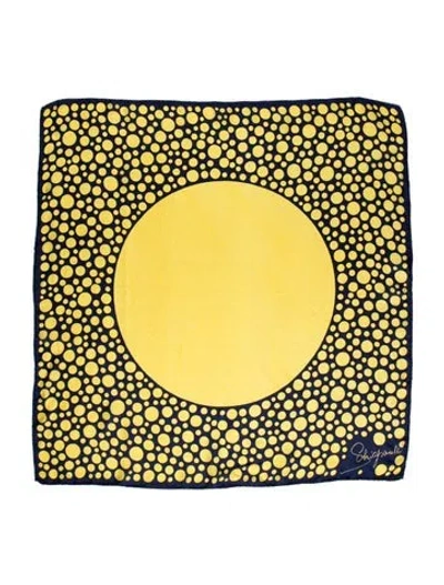 Pre-owned Schiaparelli Silk Polka Dot Print Scarf In Blue
