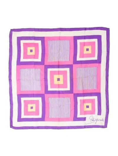 Pre-owned Schiaparelli Silk Printed Bandana In Pink