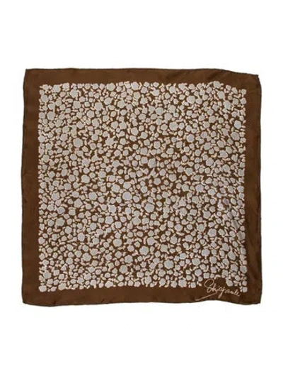 Pre-owned Schiaparelli Silk Printed Scarf In Brown