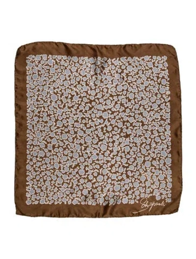 Pre-owned Schiaparelli Silk Printed Scarf In Brown
