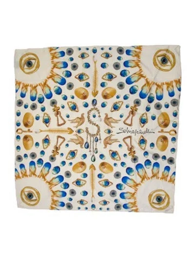 Pre-owned Schiaparelli Silk Printed Scarf In Neutral