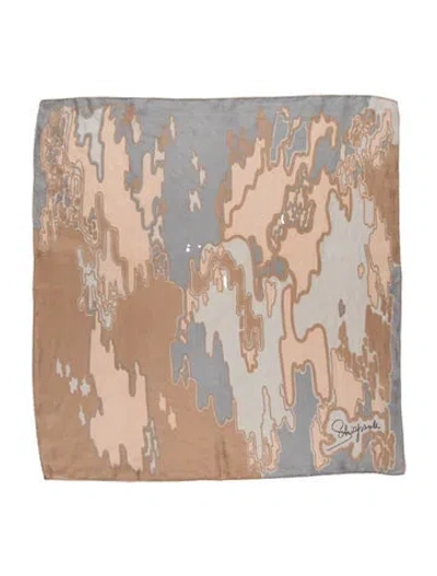 Pre-owned Schiaparelli Silk Printed Scarf In Neutral