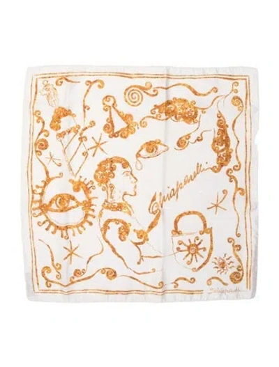 Pre-owned Schiaparelli Silk Printed Scarf In Neutrals