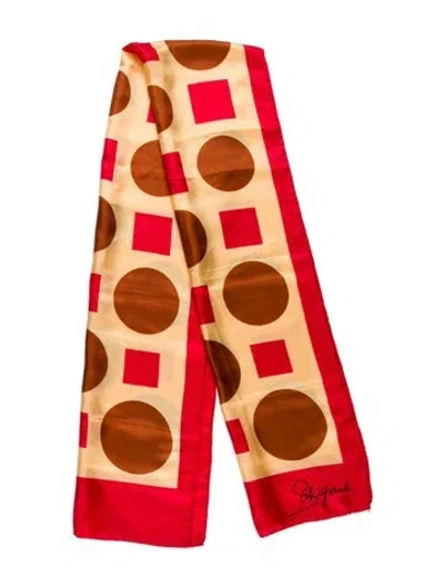 Pre-owned Schiaparelli Silk Printed Scarf In Red