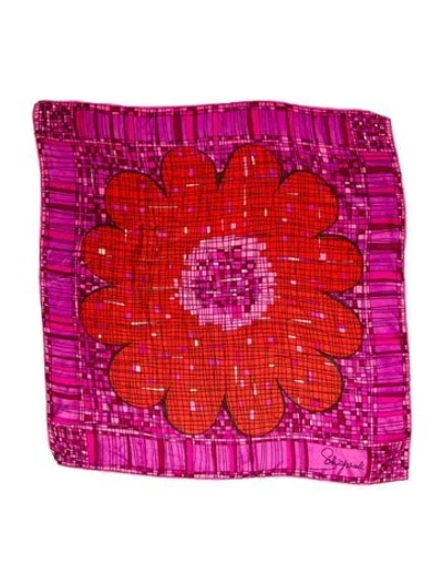 Pre-owned Schiaparelli Silk Printed Scarf In Red