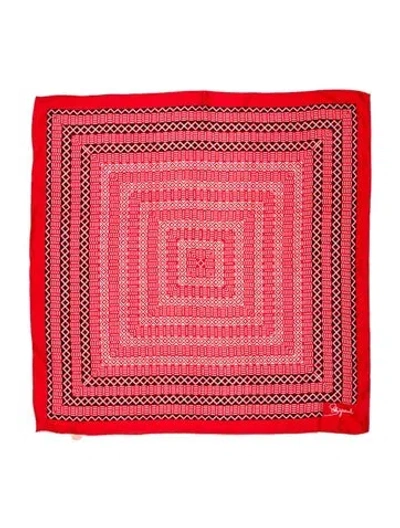 Pre-owned Schiaparelli Silk Printed Scarf In Red