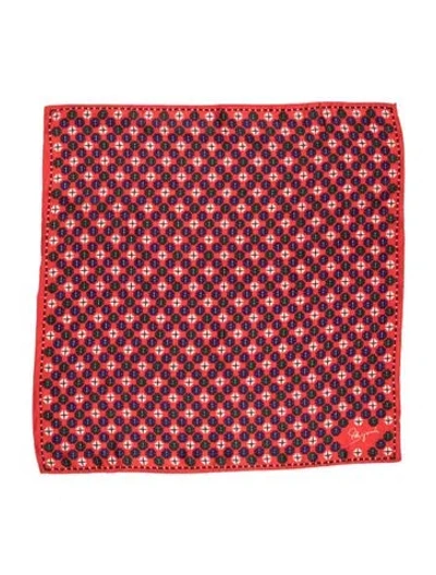 Pre-owned Schiaparelli Silk Printed Scarf In Red
