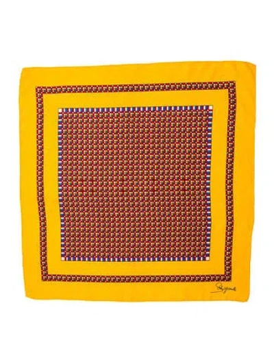 Pre-owned Schiaparelli Silk Printed Scarf In Yellow