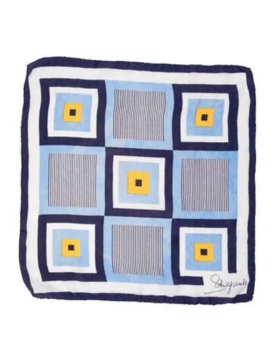 Pre-owned Schiaparelli Silk Vintage Scarf In Blue