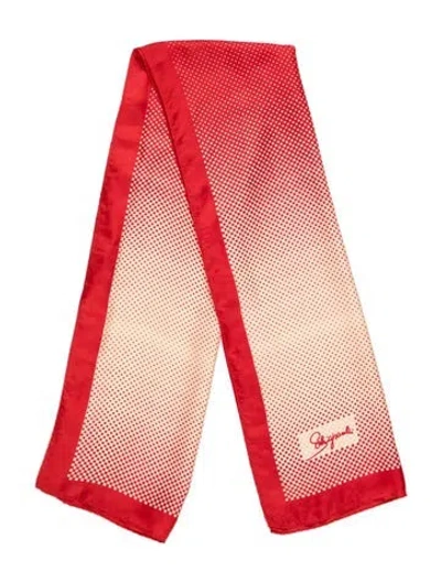 Pre-owned Schiaparelli Silk Vintage Scarf In Neutrals/red