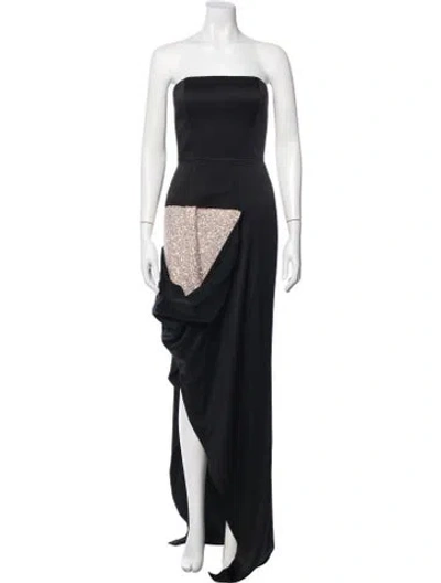 Pre-owned Schiaparelli Strapless Long Dress In Blue