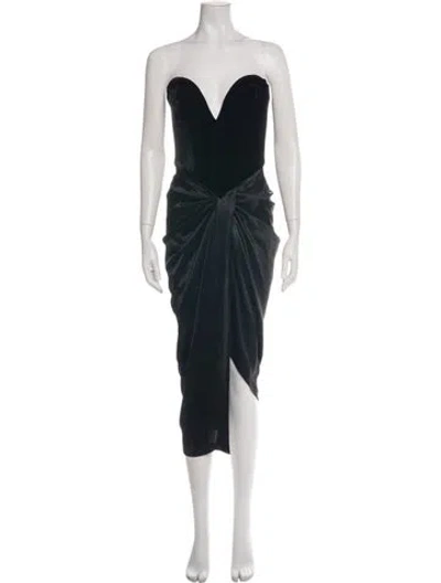 Pre-owned Schiaparelli Strapless Midi Length Dress In Black