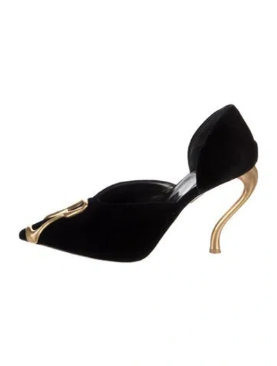 Pre-owned Schiaparelli Suede Pumps In Black