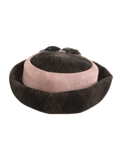 Pre-owned Schiaparelli Suede Top Hat In Black