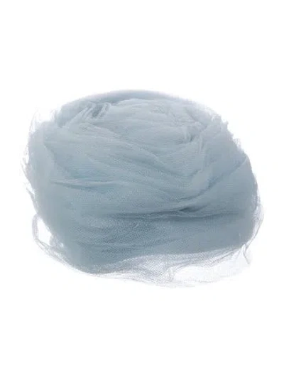 Pre-owned Schiaparelli Tulle Pill Box Hat In Blue