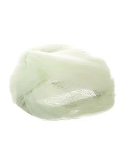 Pre-owned Schiaparelli Tulle Pillbox Hat In Green