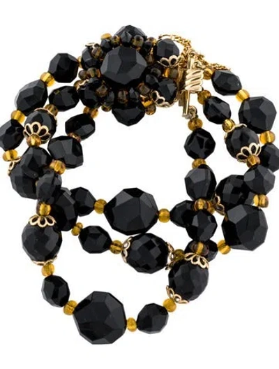 Pre-owned Schiaparelli Vintage Beaded Multistrand Bracelet, 6.75"