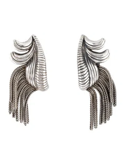 Pre-owned Schiaparelli Vintage Clip-on Drop Earrings In Multi
