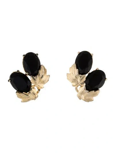 Pre-owned Schiaparelli Vintage Crystal Clip On Earrings In Multi