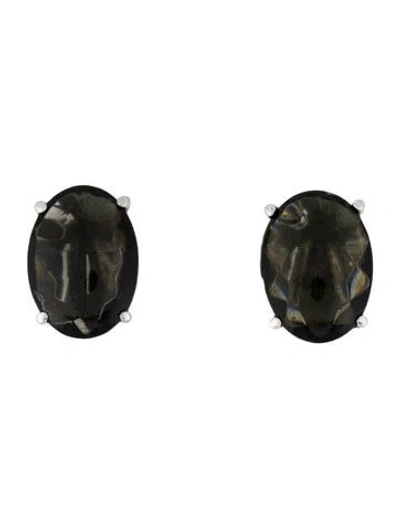 Pre-owned Schiaparelli Vintage Crystal Clip-on Earrings In Multicolor