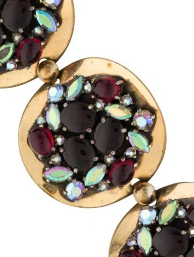 Pre-owned Schiaparelli Vintage Crystal Link Bracelet, 6.75" In Multi