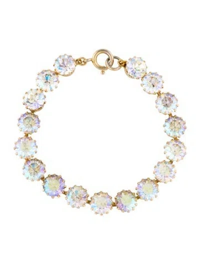 Pre-owned Schiaparelli Vintage Crystal Link Bracelet, 7.25" In Multi
