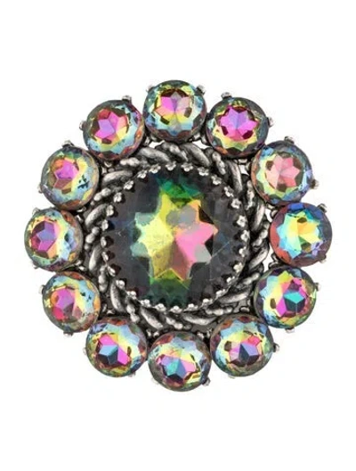 Pre-owned Schiaparelli Vintage Crystal Stick Pin Brooch In Multicolor
