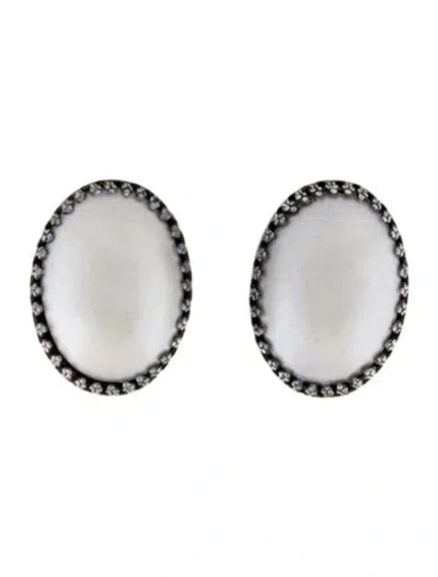 Pre-owned Schiaparelli Vintage Faux Pearl Clip-on Earrings In White