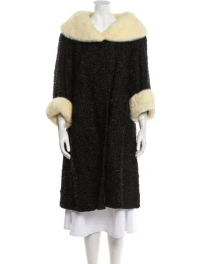 Pre-owned Schiaparelli Vintage Late 1950's - Early 1960's Fur Coat In Black