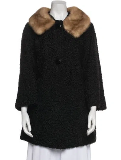 Pre-owned Schiaparelli Vintage Late 1950's - Early 1960's Fur Coat In Black
