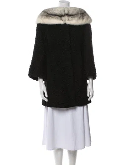 Pre-owned Schiaparelli Vintage Late 1950's - Early 1960's Fur Coat In Black