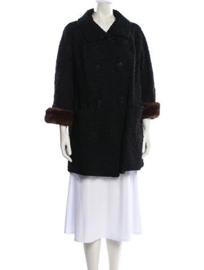 Pre-owned Schiaparelli Vintage Late 1950's - Early 1960's Fur Coat In Black