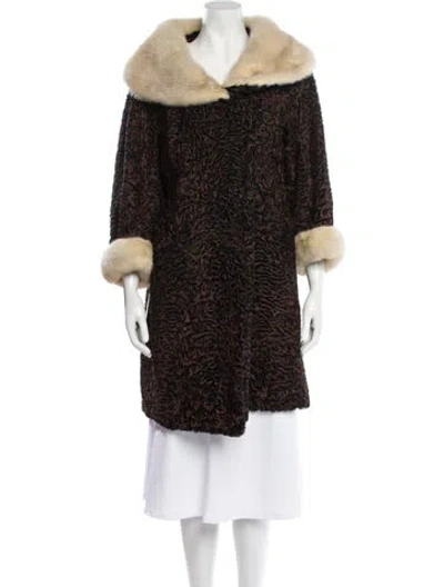 Pre-owned Schiaparelli Vintage Late 1950's - Early 1960's Fur Coat In Brown
