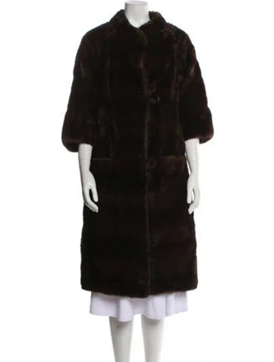 Pre-owned Schiaparelli Vintage Late 1950's - Early 1960's Fur Coat In Brown