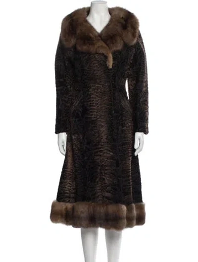 Pre-owned Schiaparelli Vintage Late 1950's - Early 1960's Fur Coat In Brown