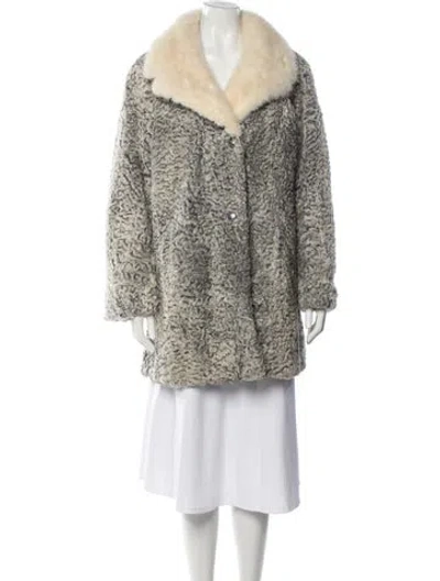 Pre-owned Schiaparelli Vintage Late 1950's - Early 1960's Fur Coat In Grey