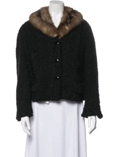 Pre-owned Schiaparelli Vintage Late 1950's - Early 1960's Fur Jacket In Black