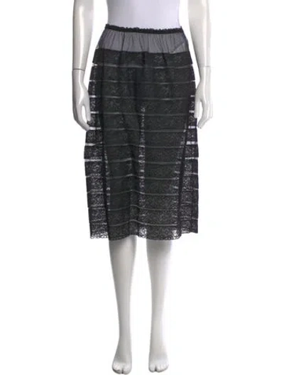 Pre-owned Schiaparelli Vintage Midi Length Skirt In Black