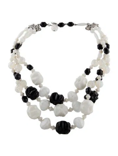 Pre-owned Schiaparelli Vintage Resin & Bead Multistrand Necklace, 17.5"