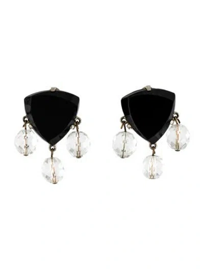 Pre-owned Schiaparelli Vintage Resin & Crystal Clip-on Earrings In Multi