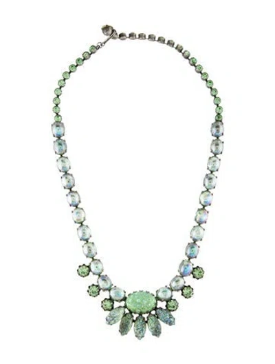 Pre-owned Schiaparelli Vintage Resin & Crystal Collar Necklace, 16.5" In Multi