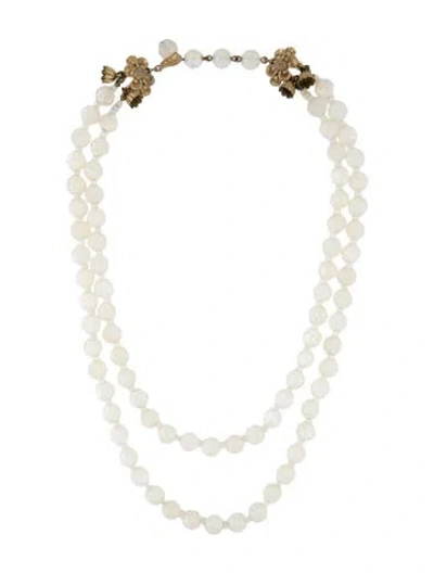 Pre-owned Schiaparelli Vintage Resin Beaded Double Strand Necklace, 18" In Multicolor