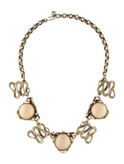 Pre-owned Schiaparelli Vintage Resin Cabochon Collar Necklace, 16" In Multicolor