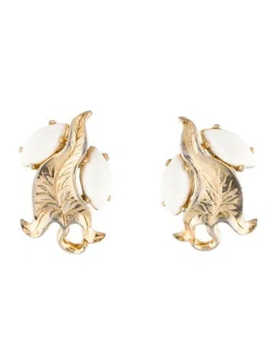 Pre-owned Schiaparelli Vintage Resin Clip-on Earrings In Multi