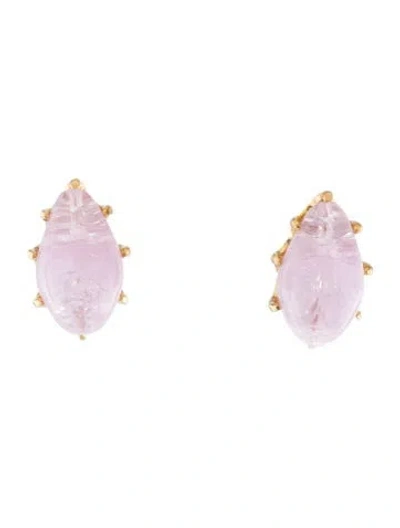 Pre-owned Schiaparelli Vintage Resin Clip-on Earrings In Purple