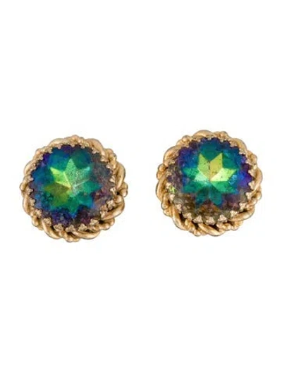 Pre-owned Schiaparelli Vintage Watermelon Heliotrope Clip On Earrings In Multi
