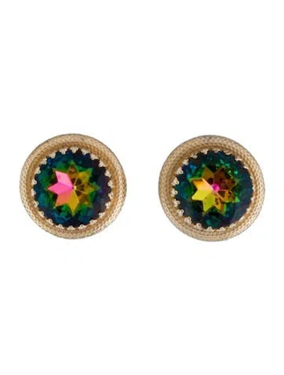 Pre-owned Schiaparelli Vintage Watermelon Heliotrope Clip-on Earrings In Multi