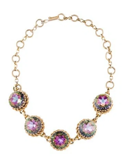 Pre-owned Schiaparelli Watermelon Heliotrope Collar Necklace, 7" In Multi