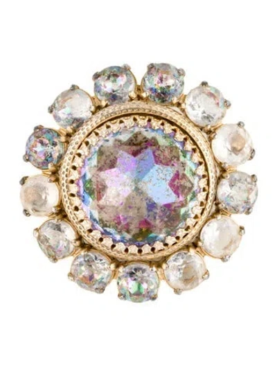 Pre-owned Schiaparelli Watermelon Heliotrope Crystal Brooch In Multi