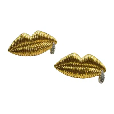 Schiaparelli Women's Lip Earrings In Gold